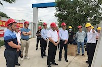 省住建廳席讓平調研員一行人員到排水第三分公司白藤廠進行調研